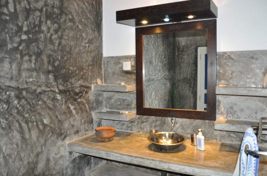 Polished concrete bathroom sink